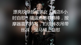 漂亮纹身颜值美女！酒店6小时自慰！骚逼还塞着棉棒，按摩器震穴特写，豹纹睡衣吊带丝袜，坐马桶上自慰